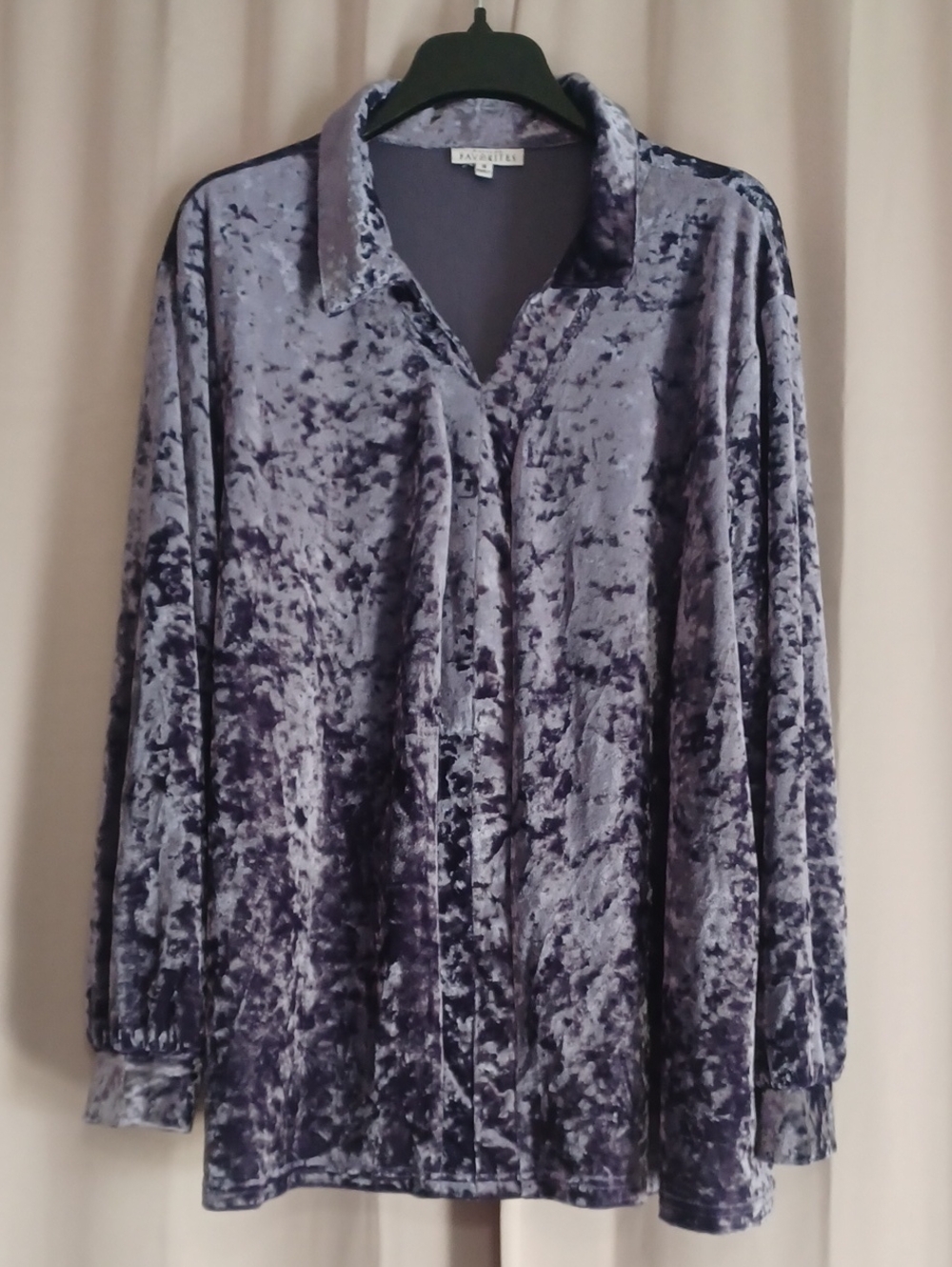 Catalog Favorites Shimmering Purple Crushed Velvet Pullover Tunic Plus Sz 3X